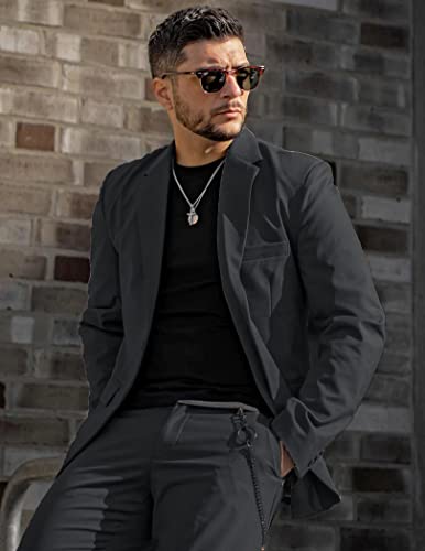 Coofandy Mens Blazers And Sport Coats Slim Fit Casual One Button Jacket Sport Jackets (Dark Grey M) #TOP1