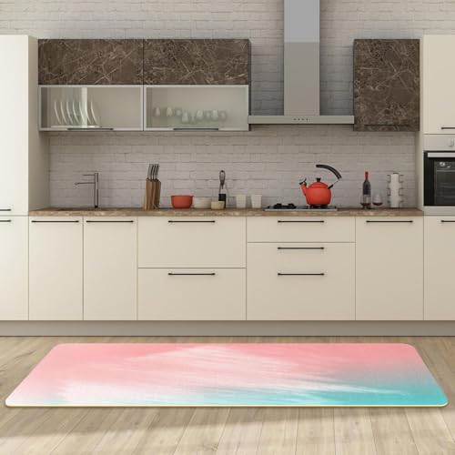 2 Alfombrillas de cocina VAPOKF rosas blancas y azuis lavables antideslizantes 3