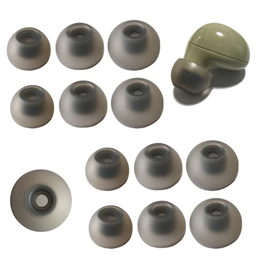Luckvan Silicone Ear Tips for Galaxy Buds 2 Replacement Filter Screen Earbuds Tips for Samsung Galaxy Buds2-Galaxy Buds+ Plus-Galaxy Buds PE, 6 Pairs LMS Black