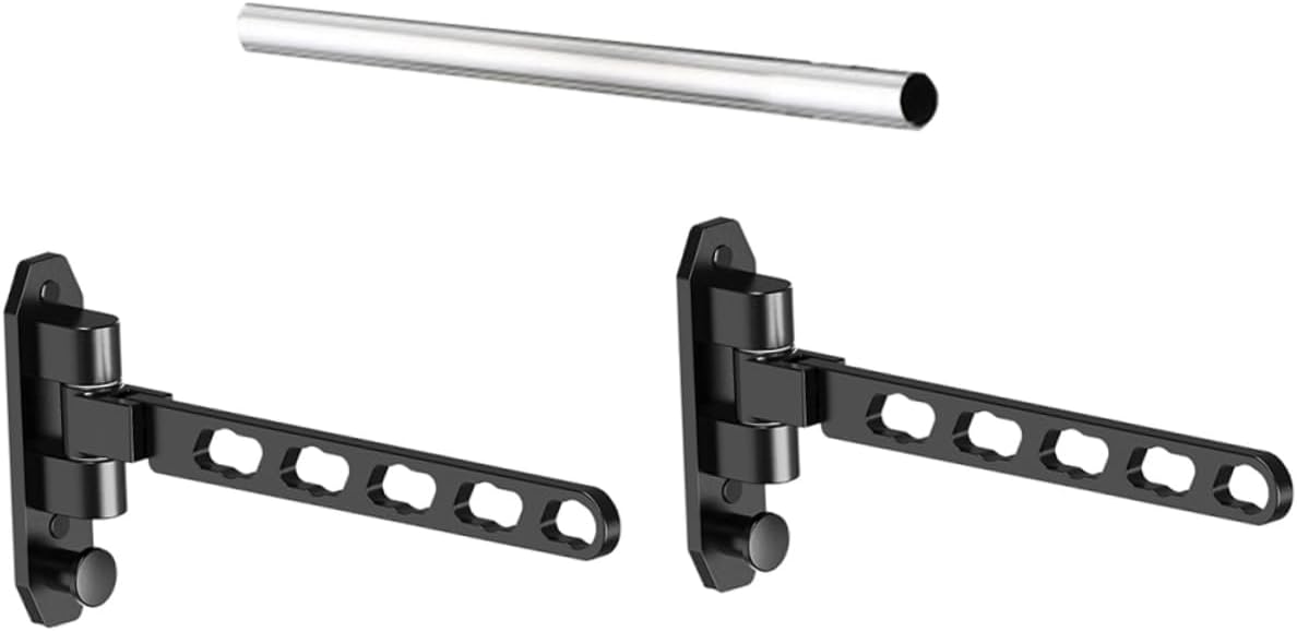 1set Punch Wall-Mounted Clothes Rack Clothes Drying Storage Hanger for Use Includes Poles and Space-Saving Design