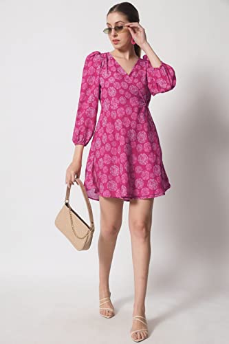 Image of SHOPPING QUEEN Women's Crepe Fit & Flare Dress
