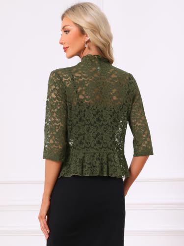 Image of Allegra K Lace Shrug for Women Bolero Cardigan Half Sleeve Cover Up Top