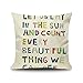 Lieson Housse de Coussin 45x45, Housse de Coussin Decorative Beige Coussin Moderne Lettres Colorées, Lin