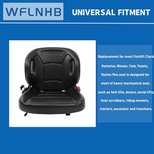 WFLNHB Universal Forklift Seat with Retractable Seat Belt Switch by WFLNHB - Used condition - Image 6