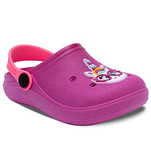 Kit com duas Sandalia Babuche Feminino Infantil Menina Calce Fácil (23/24, 12.35 Roxo e 12.31 Rosa P