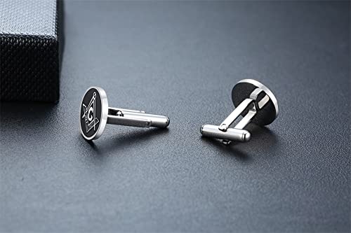 Mealguet Masonic Gift For Men : Stainless Steel Masonic Compass Square G Money Clip And Cufflinks Collar Stud For Husband Dad, Masonic Gift Idea #TOP6