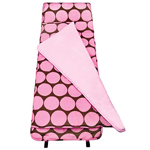 Wildkin Original Nap Mat with Pillow for Toddler Boys and Girls, Ideal for Daycare and Preschool, Measures 50 x 1.5 x 20 Inches, Mom's Choice Award Winner, BPA-Free (Big Dot Pink)