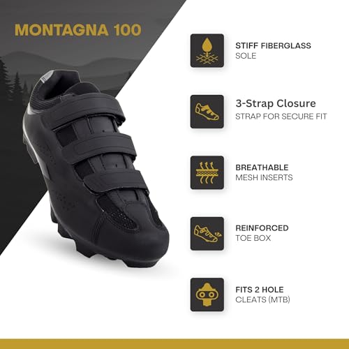 Tommaso Montagna 100 Mens Mountain Bike Shoes – SPD Compatible MTB Shoes for Indoor and Outdoor Cycling - Gravel Bike – No Cleats Installed Size 45 - (US-11) by Tommaso - Image 2