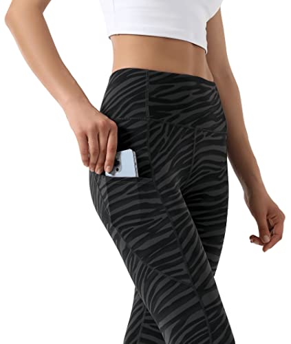 Leovqn Yoga Pants with Pockets Gym Legging Women High Waist Sport Running Workout Tummy Control Leggings - Deep Coal Multi Black XL - Image 4