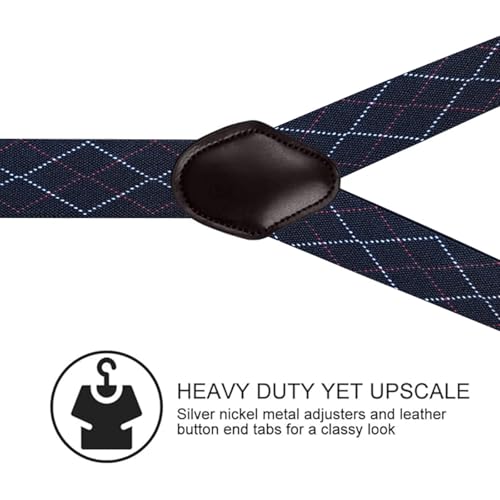 Image of Suspenders for Men, Adjustable Suspenders Gold Clip with Elastic Straps Y-Back Construction Heavy Duty for Work
