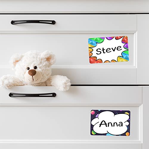 Easykart 300Pcs Colorful Name Tags Labels Stickers 6 Multi Colour Pattern 2.5 X 3 Inch Tag For Classroom School Office Home Mailing #TOP4