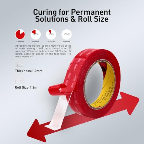 3M Double Sided Tape, Heavy Duty, 0.75" x 13.8Ft, 4910, Clear by Ndcadhesive - Image 5
