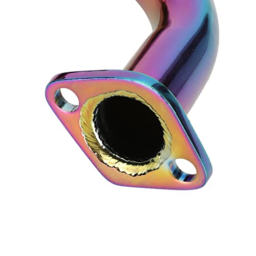 Fvrito Colorful Performance Exhaust Header Pipe With Heat Shield Tape For Predator 212Cc 196Cc Coleman Ct200U Ct200U-Ex Bt200X Rb200 Rt200 Massimo Baja Mb200 Mini Bike Kt196 Go Kart Gx160 Gx200 Engine #TOP5
