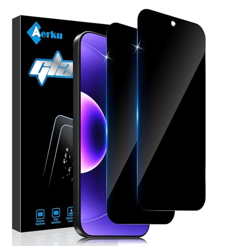 Aerku 2 Pièces Verre Trempé Anti-Espion Couverture Complète pour Xiaomi Mi 17 Pro Max 5G, Dureté 9H Anti-Trace Anti-Spy Privacy Protecteur, Film Protection...