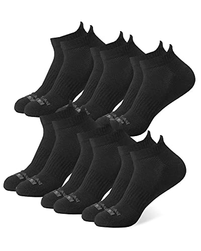32 Degrees Men's 6 Pack Comfort Ankle Socks, Black, Medium
