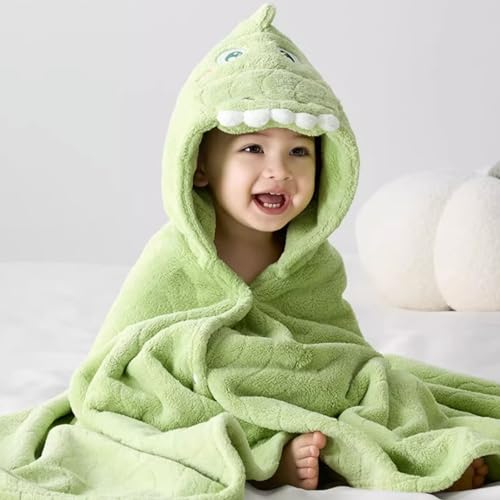 Bebamour Baby Wearable Hooded Towel for Boys & Girls, 25"x 25", 0-6 Years, White Chicken - Image 6