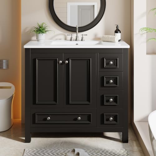 Tribesigns 36 Inch Black Vanity