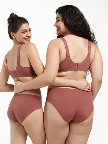 COMFELIE Scallopd Smooth Seamless Bras Full Coverage Comfort Everyday Bra for Women Girls Dusty Rose Medium — view 6
