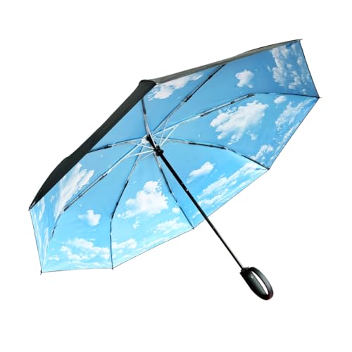 Image of AKINOYAMA Large Umbrella 105cm Windproof Folding Umbrella | Automatic Open & Close, Compact Travel Umbrella with Carabiner Handle for Men & Women