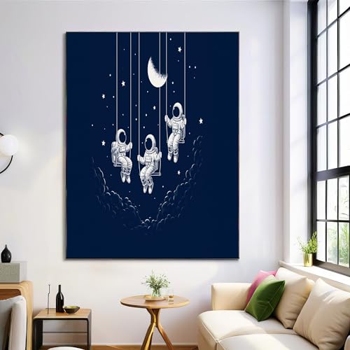 Decoración de sala de estar moderna con lienzo de astronauta de 60x90cm 2