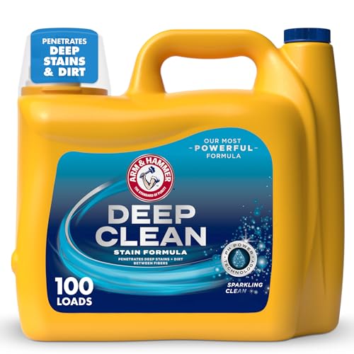 ARM & HAMMER™ Deep Clean Stain Formula Liquid Laundry Detergent, Laundry Stain Remover, Sparkling Clean Scent, 150 Fl Oz, 100 Loads