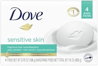 Dove Beauty Bar Soap Sensitive, 24 Bars for Sensitive Skin, Fragrance Free and Hypoallergenic 3.75 oz