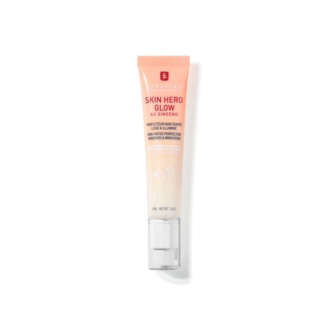 Erborian, Skin Hero Glow, Non-Tinted Skin Perfector + 7-Day Radiance Booster, Glass Skin Effect, Lightweight Texture