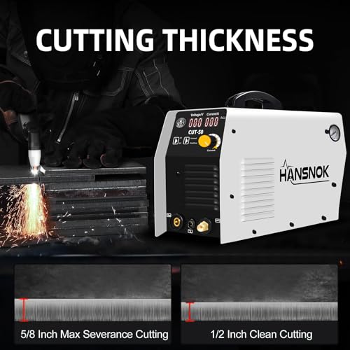 HANSNOK Plasma Cutter,50Amps Cutter Machine with 110/220V Dual Voltage IGBT Inverter,Large Digital Display,Air Sensor,1/2 Inch Clean Cut 5/8 Inch Max Cut Post Flow and 2T/4T,Portable Metal Cutting by Hansnoktech - Image 4