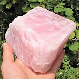 QINGQI Pietra Naturale Esemplare di Pietra preziosa Grezza di Cristal di Quarzo Rosa Naturale Rosa(250-300g)