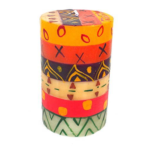 Single Boxed Hand-Painted Pillar Candle - Indaeuko Design - Nobunto Candles #TOP27