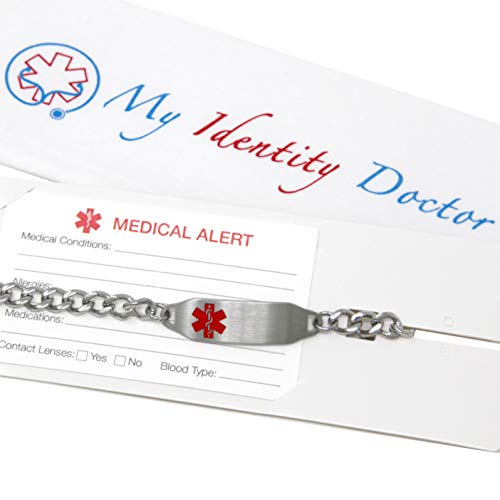 My Identity Doctor Pre-Engraved & Customizable Pacemaker Medical Alert Id Bracelet, Red Symbol #TOP4