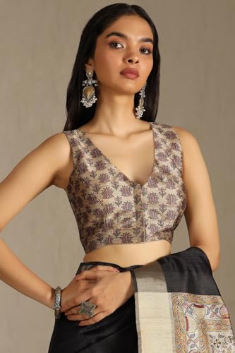 Image of Soch Womens Tussar Solid Saree