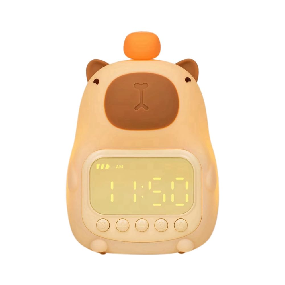 Onchdbfhuu Animal Themed Bedside LED Snooze Clock Rechargeable Nightlight Touch Control-the Perfectgift for Students and Children