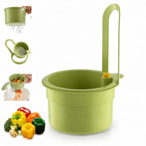 2026 Enhanced Hanging Sink Drain Basket, Press-to-Dump Faucet Strainer