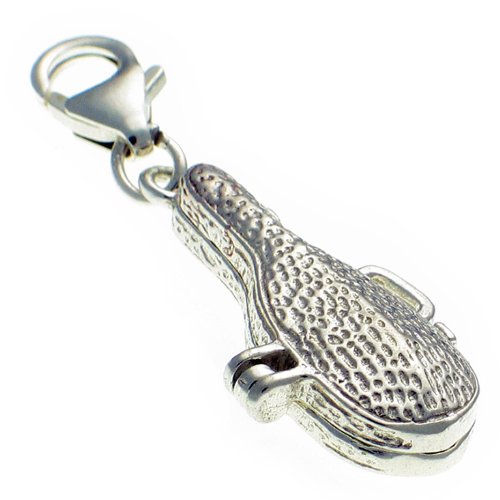 Welded Bliss Sterling 925 Silver Charm, Gangster'S Violin Case Opening To Machine Gun Clip Fit WBC1251