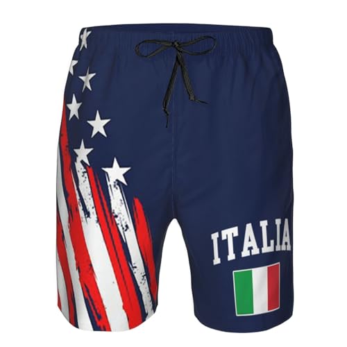 Italia Italy Italian Flag Mens Swim Trunks Quick Dry Mens Swimsuit,Swim Shorts Summer Beach Shorts with Pockets2