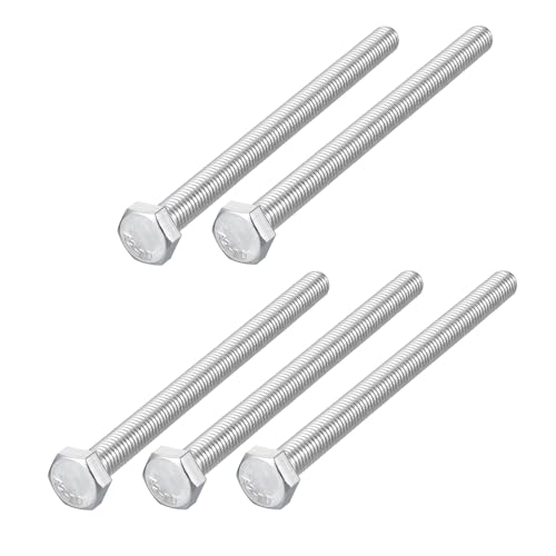 Image of METALLIXITY Hex Bolts (M8-1.25x100mm) 10Pcs, 304 Stainless Steel Coarse Fully Threaded Hex Head Screw Bolt Machine Screws - for Furniture Repair, Silver