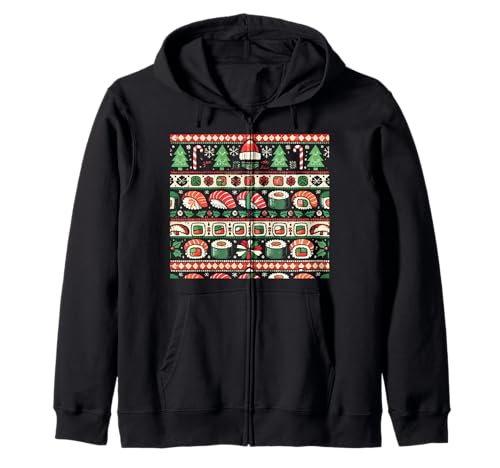 Pull de Noël amusant pour les amateurs de sushis Sweat à Capuche