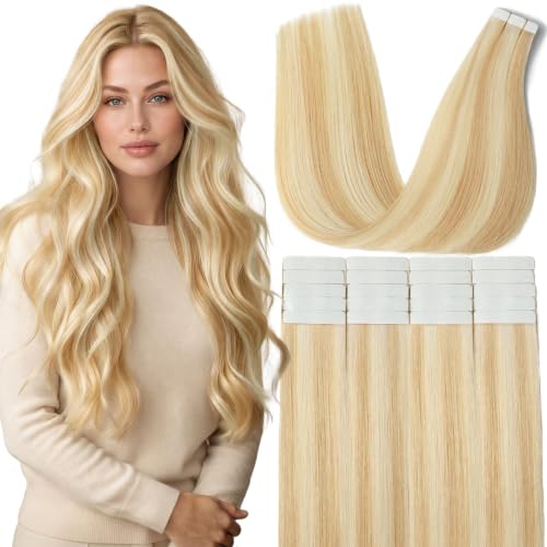 Anrosa Tape in Hair Extensions 22 Inch Remy Human Hair Extensions