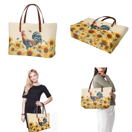 Image of 2PCS Tote Bag for Women Top Handle Purse with Wallet, Hobo Bag Tote Shoulder Bag with PU Cosmetic Bag