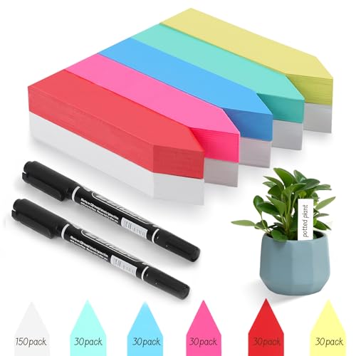 300 Stück Pflanzenschilder zum Beschriften mit 2 Markerstiften –...