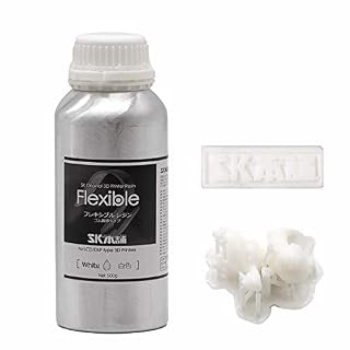 SK本舗 光造形 LCD DLP 3Dプリンター用 柔軟性 フレキシブルレジン (500g, 白色)