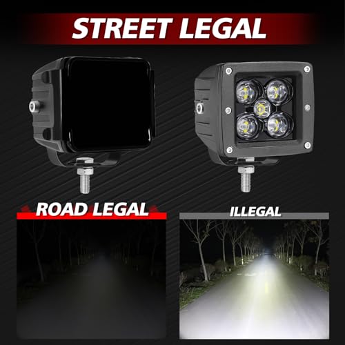 Image of Black LED Light Snap-On Covers for 3 Inch LED Pods, Street Legal Polycarbonate Covers for 3in Fog Drving Dtich Spot Flood Combo Cube Lights