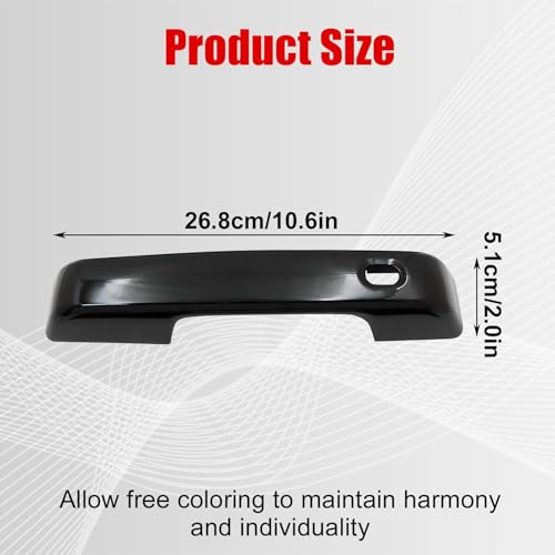 FZJDSD Gloss Black Door Handle Covers with Smart Key Cutout Compatible with Ford F250 F350 Super Duty 2023 2024 2025, 4pcs Gloss Black Car Exterior Outside Door Handle Cover Decor Trim by FZJDSD - Image 2
