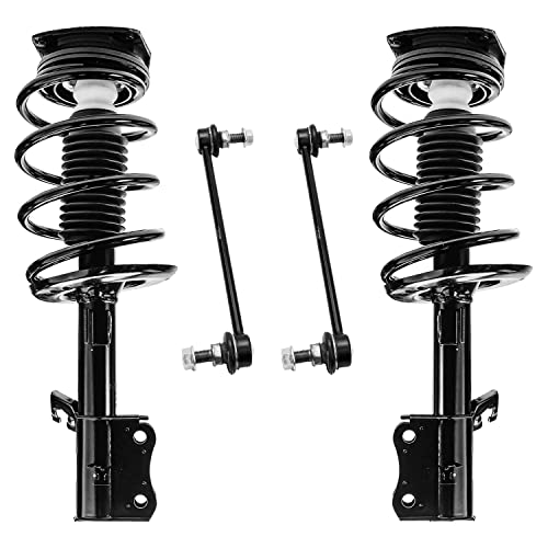 Detroit Axle - Front Struts Sway Bars for 2007-2012 Nissan Sentra Complete 2 Struts with Coil Spring 2 Sway Bar Links 2008 2009 2010 2011 Replacement Quick Install Ready Strut Assembly