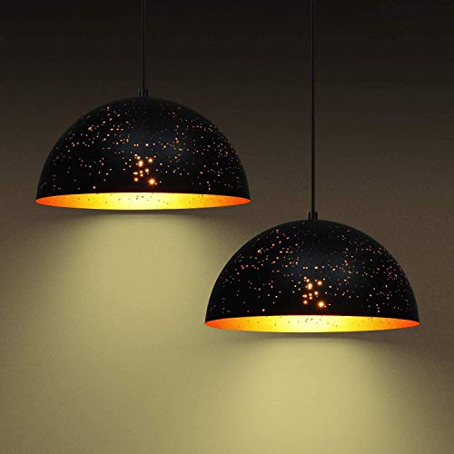Lámpara colgante retro iluminación industrial techo E27 metal negro rústico vintage
