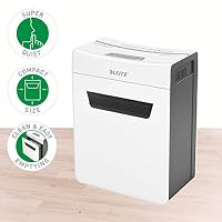 Leitz IQ 8X Premium Aktenvernichter P4, Partikelschnitt, 9-8 Blatt (70-80g/m²), Super leise, kompakt & sauber, TÜV+GS zertifiziert, 14L Behälter, für Büro & Home Office, Protect Serie, Weiß, 80910000 – Ansicht 2