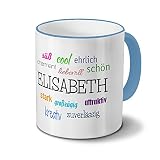 printplanet Tasse mit Namen Elisabeth - Positive Eigenschaften von Elisabeth - Namenstasse, Kaffeebecher, Mug, Bech ...