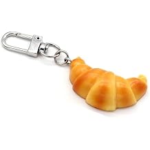 KIFEDSLJ Simulation Food Keychain Croissant Hamburger Sandwich Cupcake Keyring for Handbag Purse Jewelry