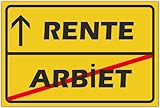 Renteneintritt Geschenk Männer Kunststoff Schild 30x20 cm, Ruhestand lustiger Spruch Rentner Mann zum Rentenbeginn, Idee für Pensionierung oder Abschiedsgeschenk Kollegen